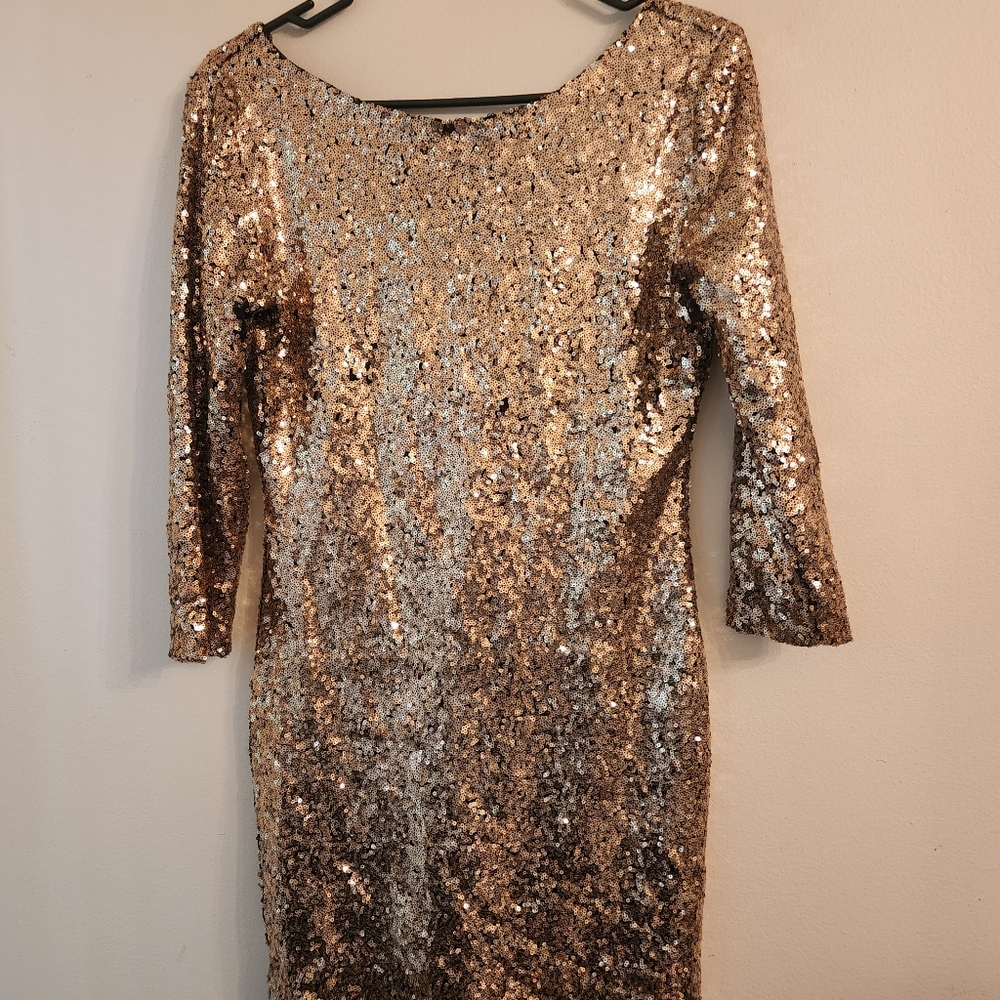 Gianni Bini gold sequin dress